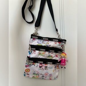 NEW Lesportsac triple zip crossbody bag